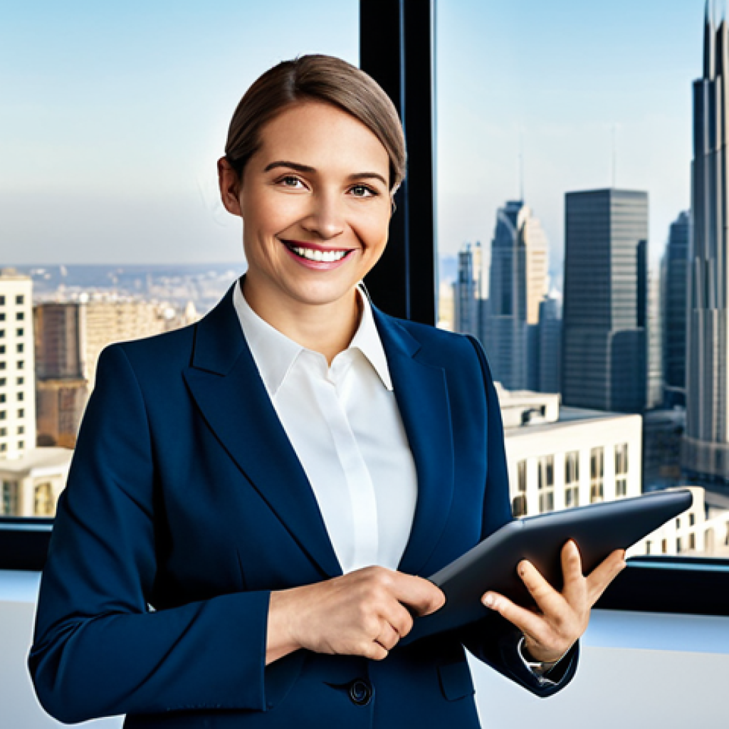 소셜미디어마케팅 실무 툴 - Professional Businesswoman**

A professional businesswoman in a modest business suit, standing in a ...